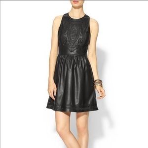 Sabine vegan leather a-line black dress S